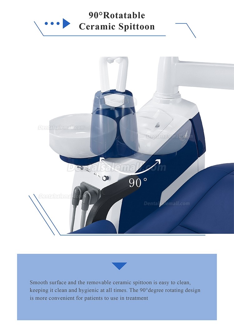 DSM-S350C Dental Chair Unit with Mobile Dental Cart Cast Aluminum Backrest